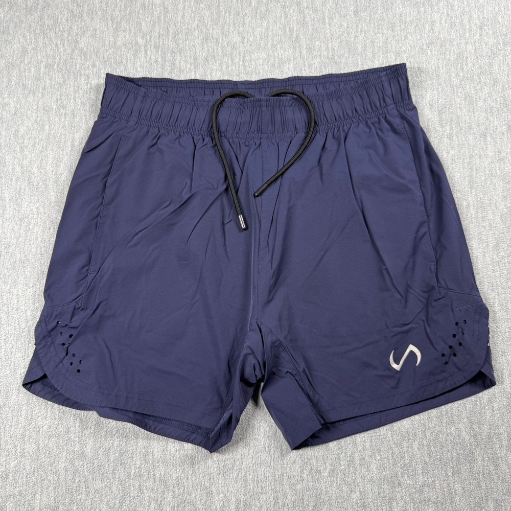 TLF Apparel Shorts Mens Medium Blue Polyamide Elastane Athletic Gym Running